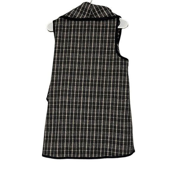 Alter’d State Vest Woman’s Size Medium Lawson Open Waterfall Front Gray Plaid - Picture 5 of 7